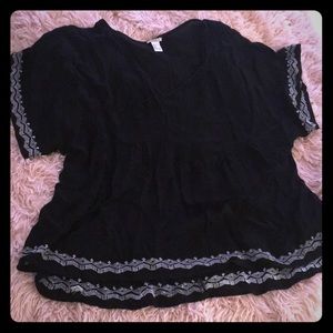 Boho black top
